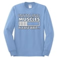 thumbnail image 2 of Wild Bobby Installing Muscles Please Wait Gym/Workout Men Long Sleeve Shirt, Light Blue, Large, 2 of 5