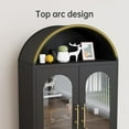 thumbnail image 3 of 73" Tall Arched Kitchen Pantry Cabinet, Modern Metal Farmhouse Storage Cabinets, Steel Cabinet with Glass Doors and Adjustable Shelves, Living Room, Dining Room and Office, Black, 3 of 9