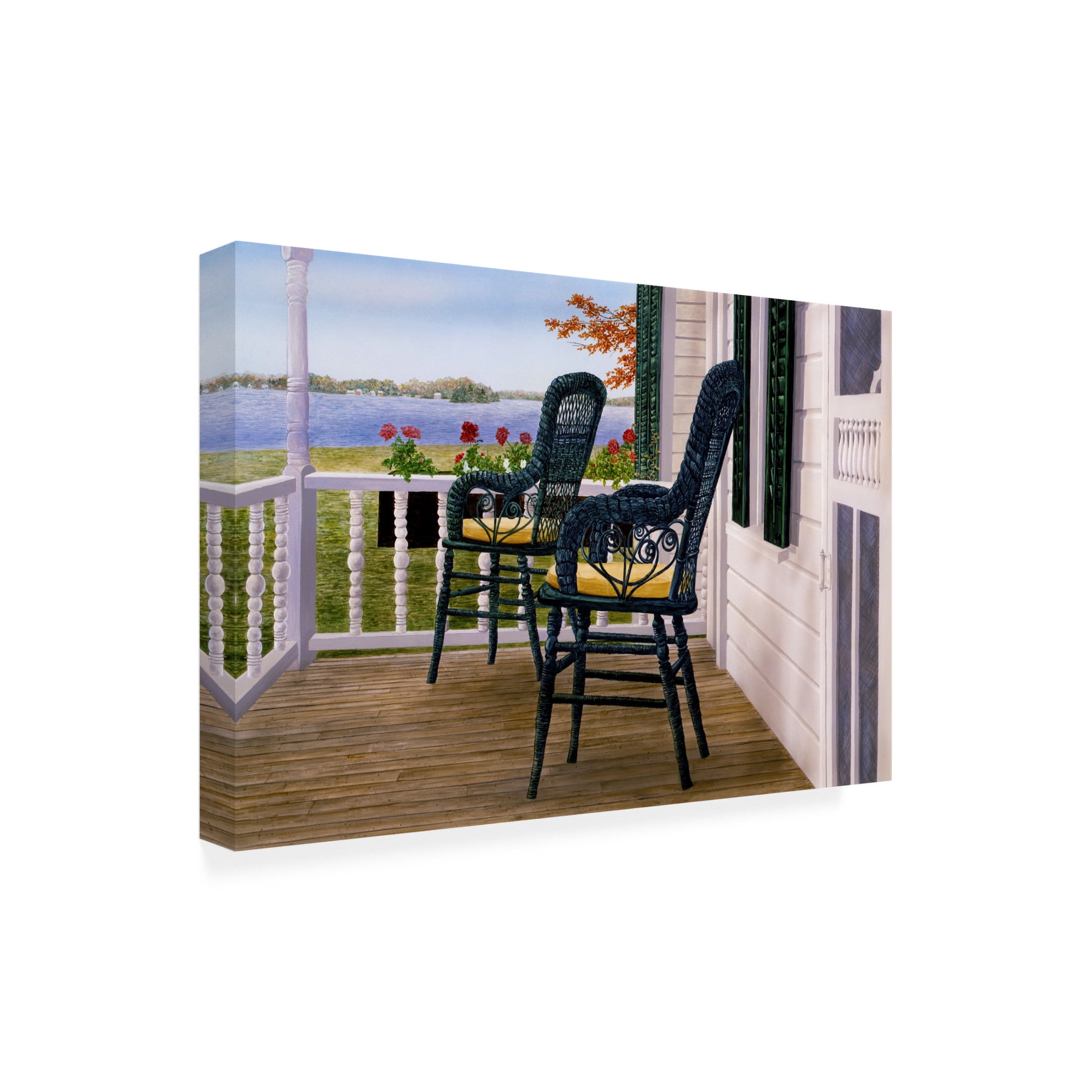 Canvas Wall Art - John Morrow 'Wicker and Lace (2)' Wall Art for Living Room, Bedroom, or Office Décor by Trademark Fine Art - 24 x 16 Inches