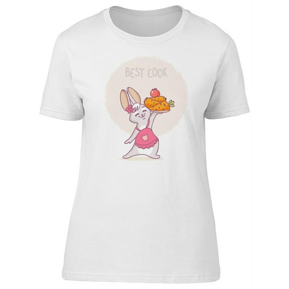 Bunny With Apron Best Cook T-Shirt Women -Image by Shutterstock, Female Large