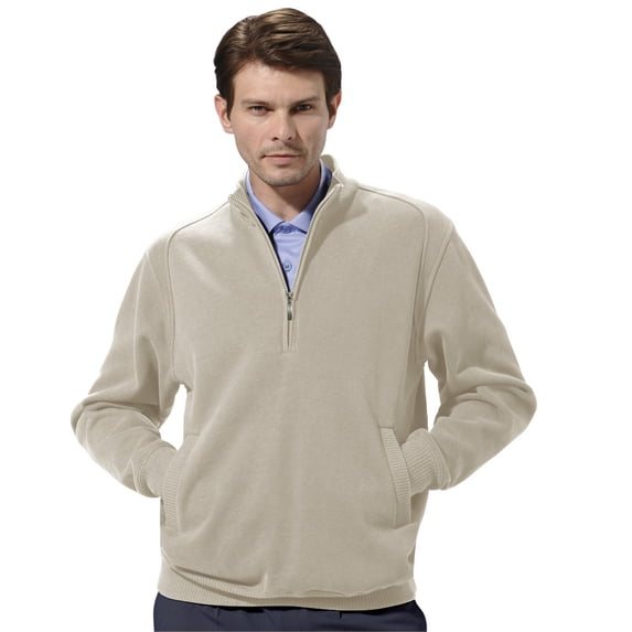Monterey Club Men's Lightweight French Rib Knit 1/2 Zip Pullover #1707