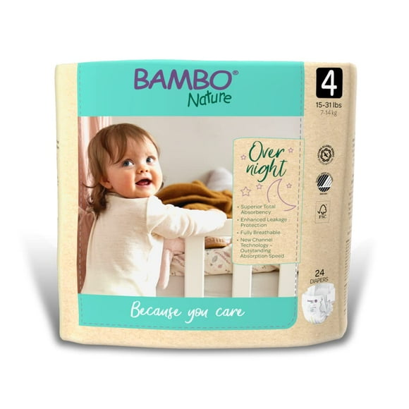 Pañales hipoalergénicos Bambo Nature para dormir, talla 4 (48)