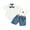 Blue, variant on LMLYSoH Kid Long-Sleeve Tops, Suspender Pants Suit, Long Sleeve Lapel Neck Button Romper Shirt Casual Loose Spring Pants