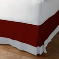 thumbnail image 2 of D.N.G. BEDDINGS 1 Piece Split Corner Two Tone Tailored Bed Skirt, Queen Size 8 Inch Deep Pocket, 800 Thread Count, 100% Egyptian Cotton, Solid Burgundy/Silver Color., 2 of 3
