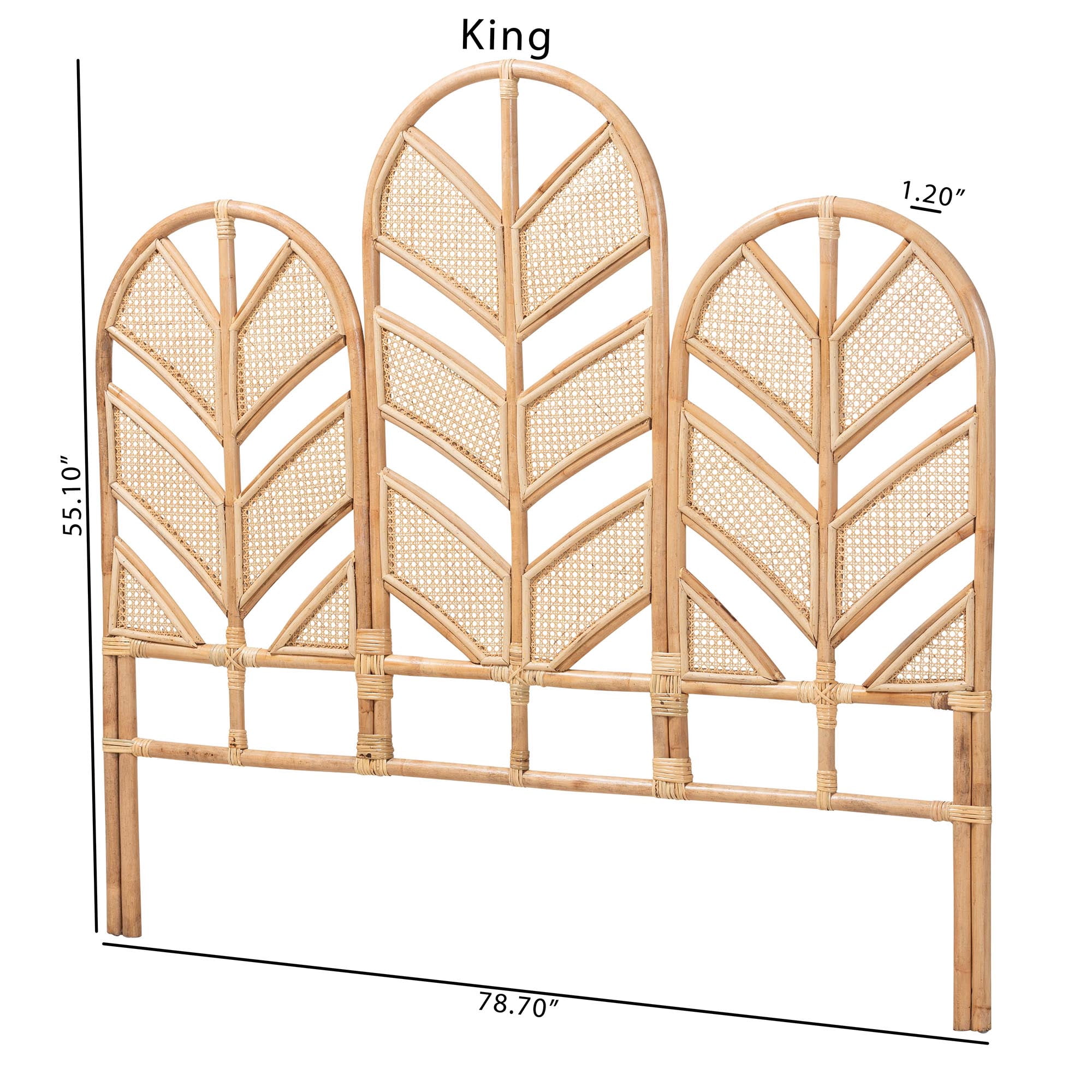 bali & pari Liang Boho Standalone Headboard, King, Natural