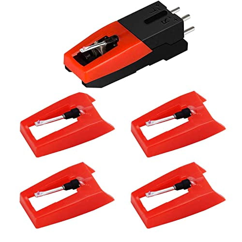 Record Player Needle,1 PC Record Player Cartridge with 4 PCS Diamond Stylus Replacement for Crosley,ION,LP,Phonograph