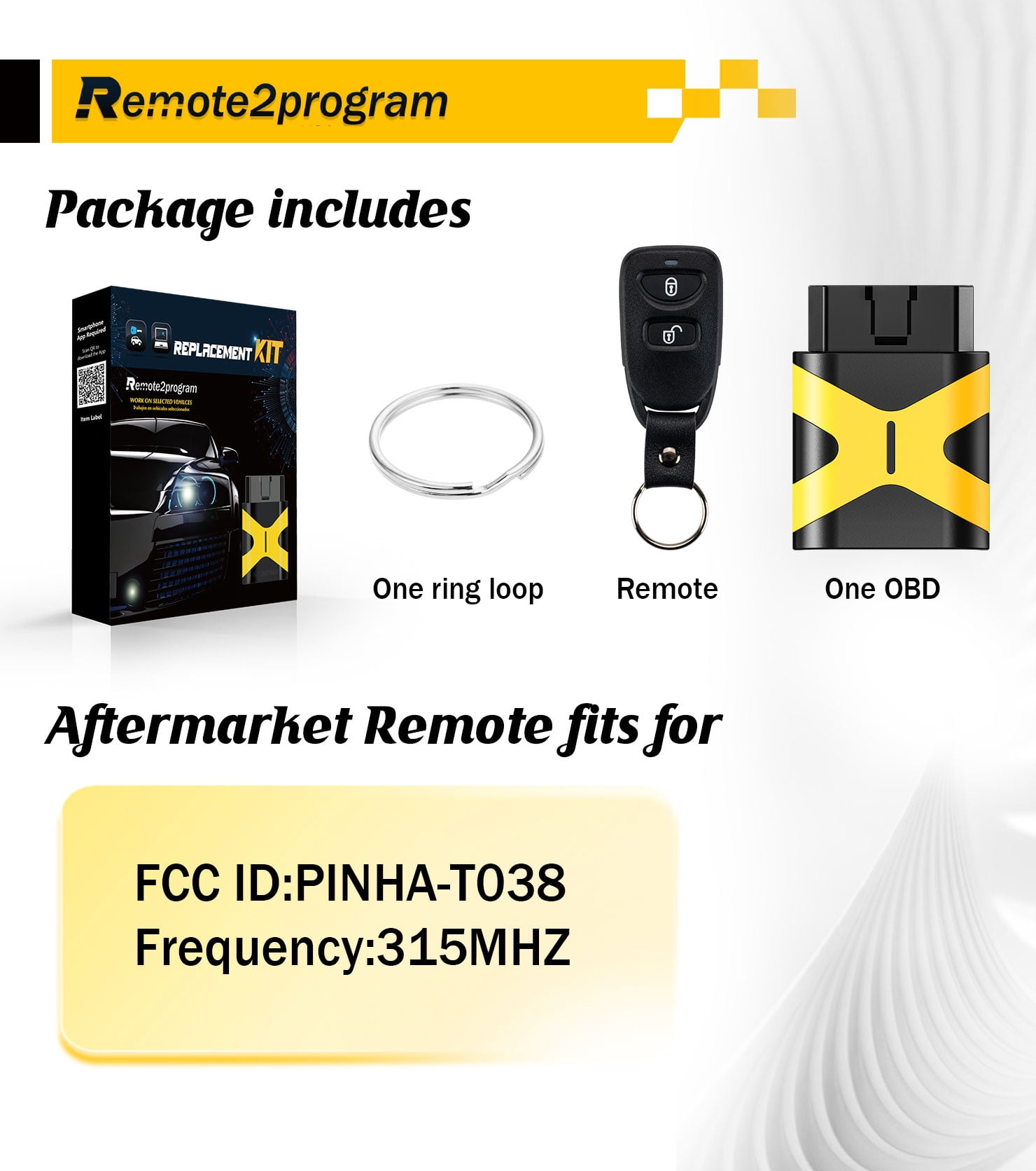 DIY Car Remote Programmer OBD Tool and Keyless Entry Remote Replacement for 2007-2012 Hyundai Santa FE with FCC: PINHA-T03