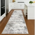 thumbnail image 2 of iOhouze Washable Runners 3x12 Abstract Runner Rug for Hallways Non Slip Long Runner Printed Faux Wool Entryway Runner Indoor Modern Abstract Floor Carpet Runner, Ash Grey/Beige, 2 of 9