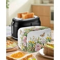 thumbnail image 5 of Fsddascl Pink Spring Floral Small Toaster Cover 2 Slice, Kitchen Appliance Covers, Pastoral Flowers Summer Botanical Toaster Oven Cover with Loop, Bread Machine Cover Polyester Dust Cover Protection, 5 of 5