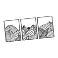 thumbnail image 3 of 3x Arte de pared de metal con diseño de montaña, dibujo lineal minimalista, regalo creativo para inauguración de la casa, decoración de pared de gran Negro, 3 of 9