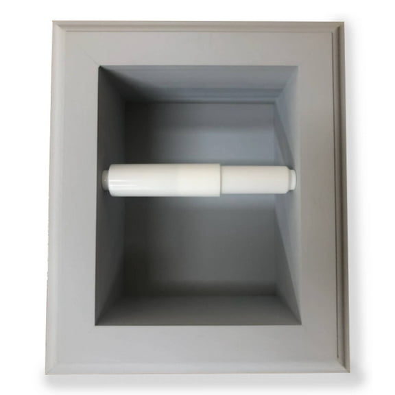 Typhon Recessed Solid Wood Toilet Paper Holder 7 x 8.5, Primed Gray