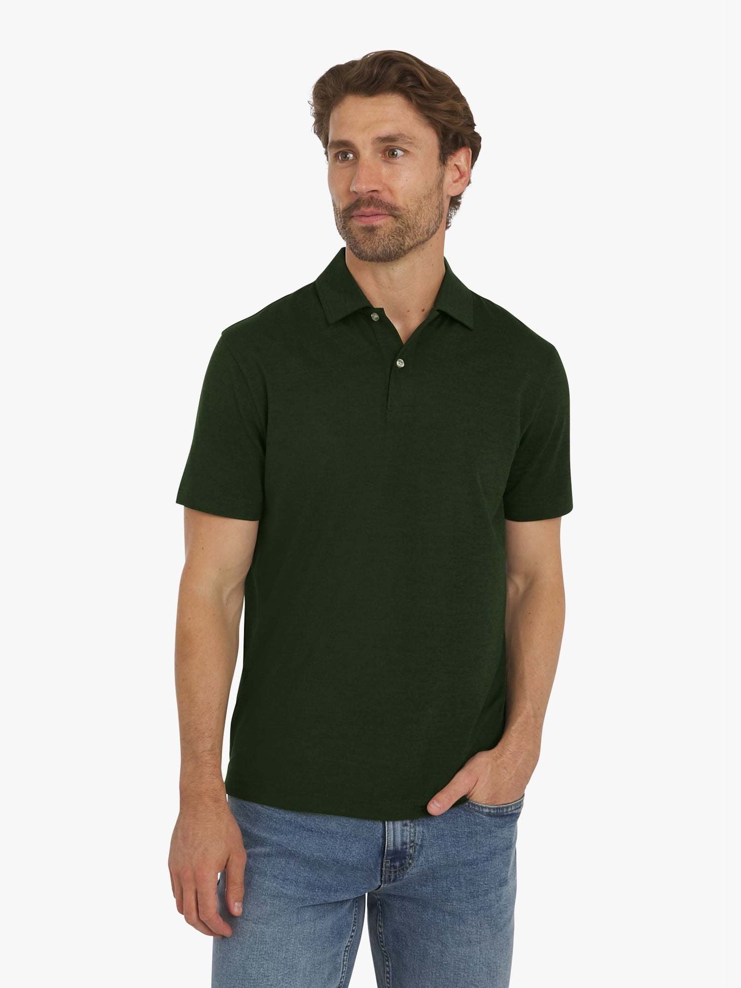 Chaps Men's and Big Men's Short Sleeve Performance Solid Polo Shirt, Sizes S-3XL