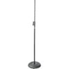 Audio2000s AST4271B Finger-Push Floor Microphone Stand with Cast-Iron Round Base - Black