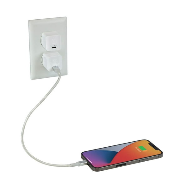 Scosche HPDC20WT-SP PowerVolt 20W Mini Cube USB-C Fast Charger – White