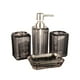 thumbnail image 1 of Juego de 4 accesorios de baño, soporte para cepillo de dientes, botella de loción, dispensador de jabón transparente Gris, 1 of 9