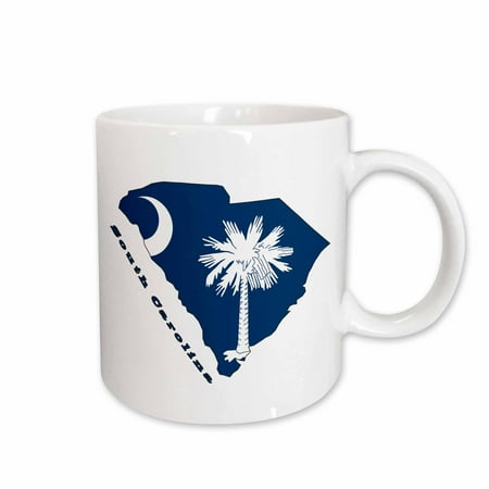 

3dRose South Carolina state flag in the outline map and letters for South Carolina Ceramic Mug 11-ounce