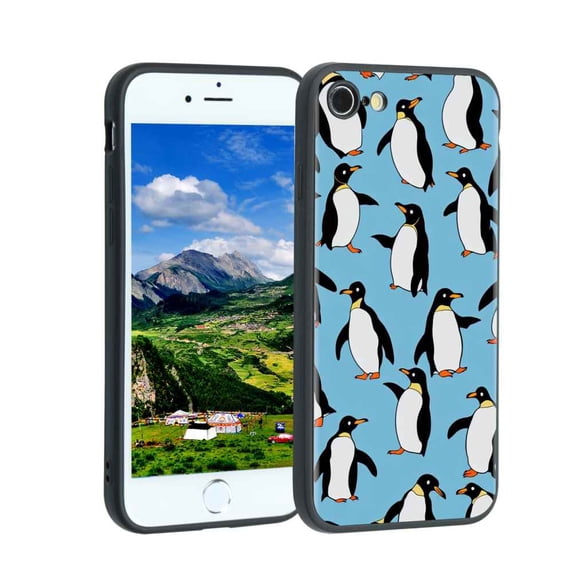 Compatible with iPhone SE 2020 Phone Case, Penguin-286 Case Silicone Protective for Teen Girl Boy Case for iPhone SE 2020