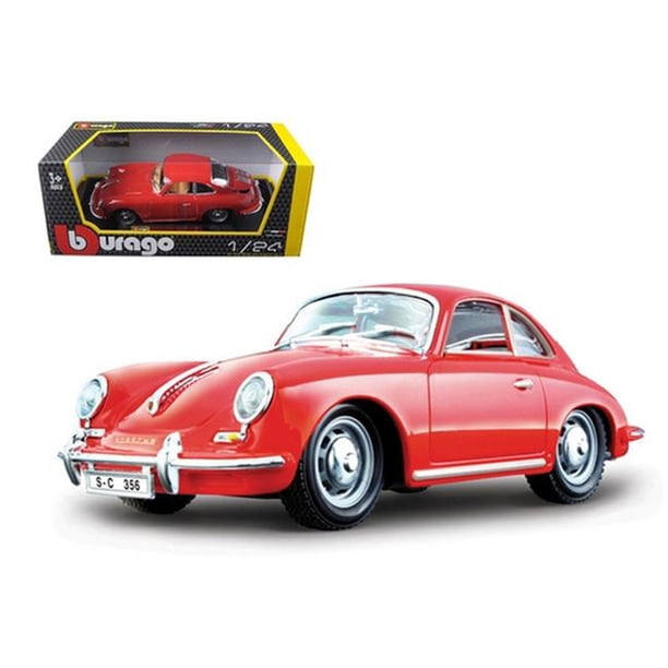 Bburago 1961 Porsche 356 B Coupe Red 1-24 Diecast Model Car