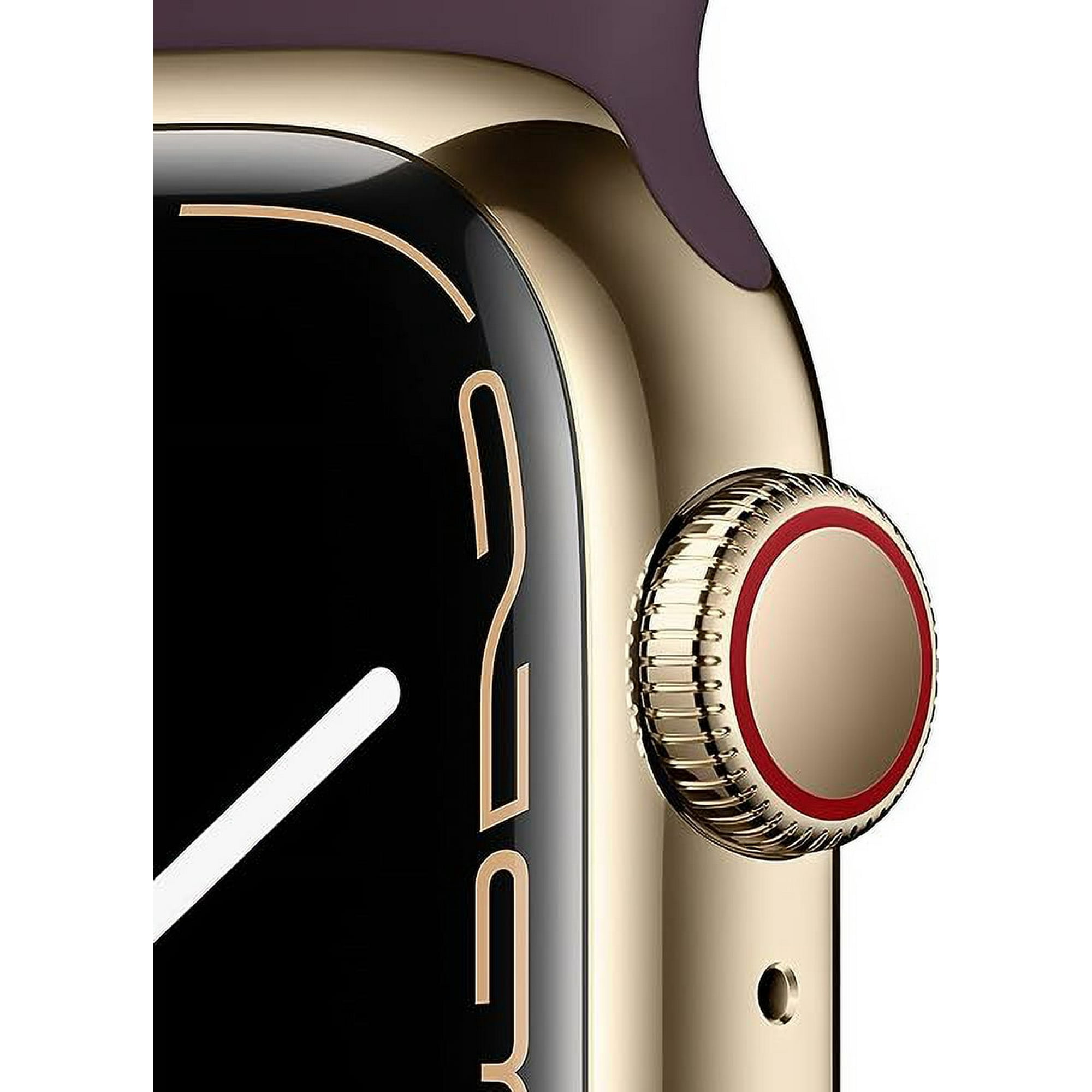 Apple Watch Series 8 41mm Gold Stainless Steel Case GPS Cellular Smart Watch With Dark Cherry Sport Band Certified Refurbished Grade A Walmart