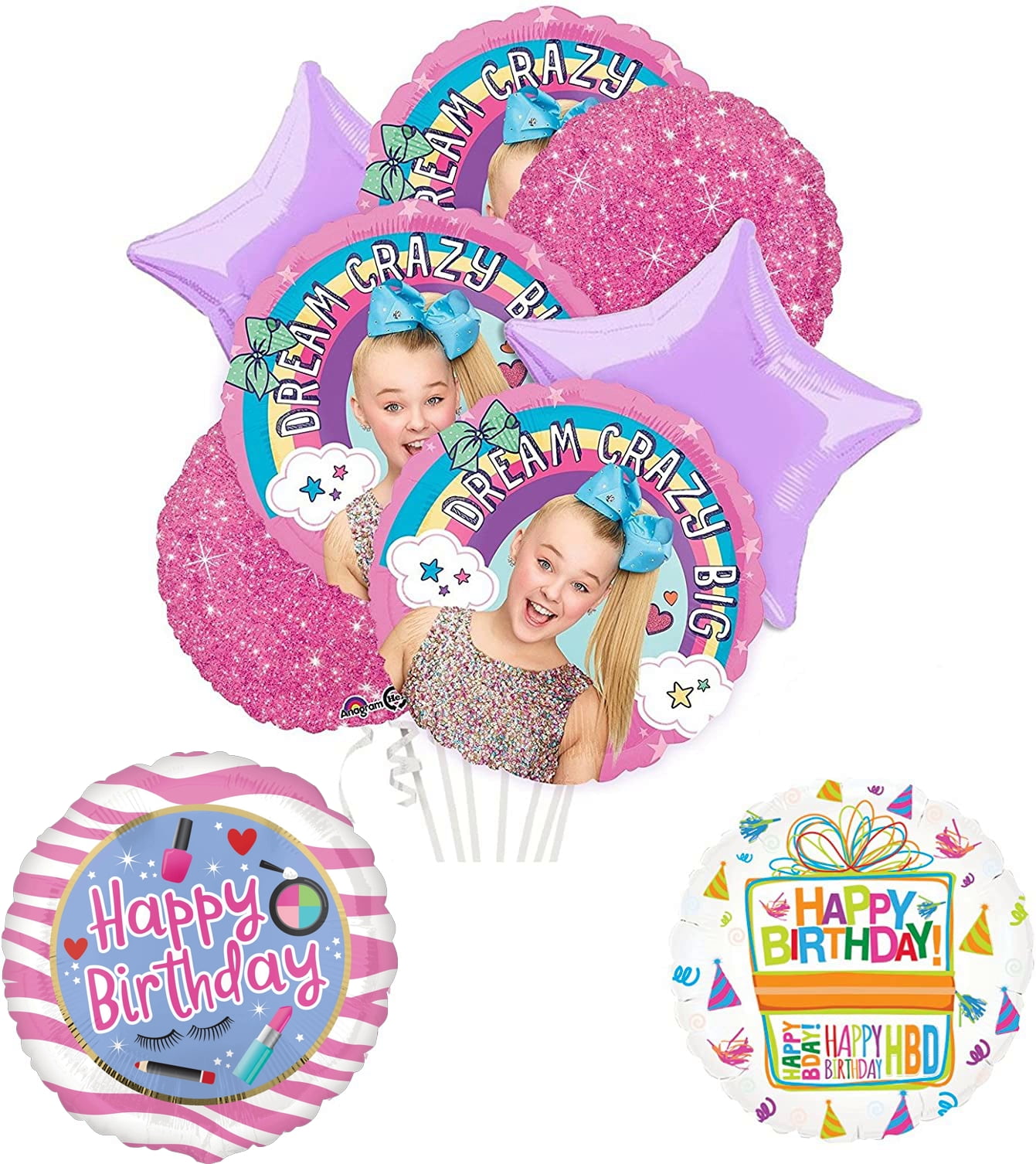 JoJo Siwa 5pc Balloon Bouquet 5th Birthday Party Supplies Decorations Balloons 