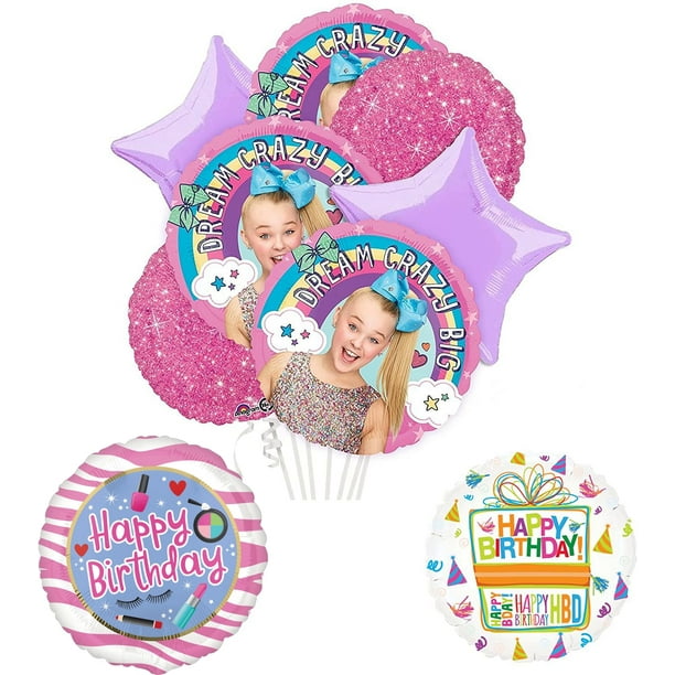 JoJo Siwa Party Supplies and Dream Crazy Big Birthday Balloon Bouquet