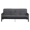 thumbnail image 5 of Pemberly Row Metal Arm Futon Full Black Frame with 6" Gray Microfiber Mattress, 5 of 7