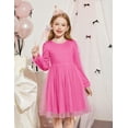 thumbnail image 3 of Arshiner Toddler Girls V Back Tutu Dress Tulle Puff Long Sleeve Wedding Birthday Party Fall Toddlers Dresses, 3 of 6