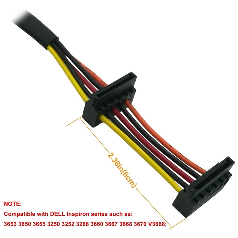 HDD SATA Power Cable RightAngle SATA 15 Pin X2 to Mini 6 Pin ATX