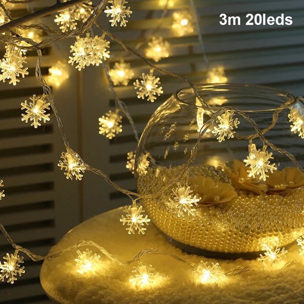 Guirnalda De Luces Led De Copo De Nieve Para Árbol De Navidad, Halloween, Fiesta En Casa, Boda, Cumpleaños, Cortina, Dormitorio, Festival, Decoración De Año Nuevo Minnieouse HA020915-00