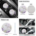 thumbnail image 5 of Renewold Butterfly Flower Violet 12 Pieces Car Seat Cover Steering Wheel Cover Seat Belt Strap Wrap Cover Armrest Pad Handbrake Cover Gear Shift Cover Cup Holder Coasters for Truck Vans Sedans, 5 of 7