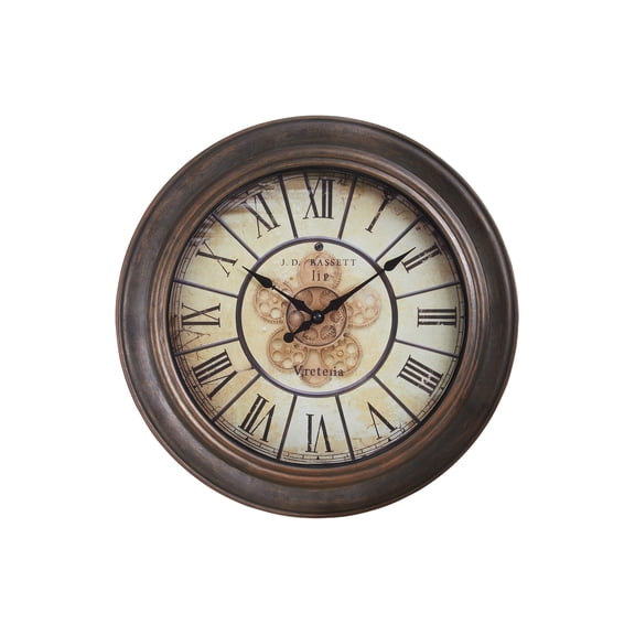 Clocks - 15" Round - Wall Clock - Antique Brown - Transitional