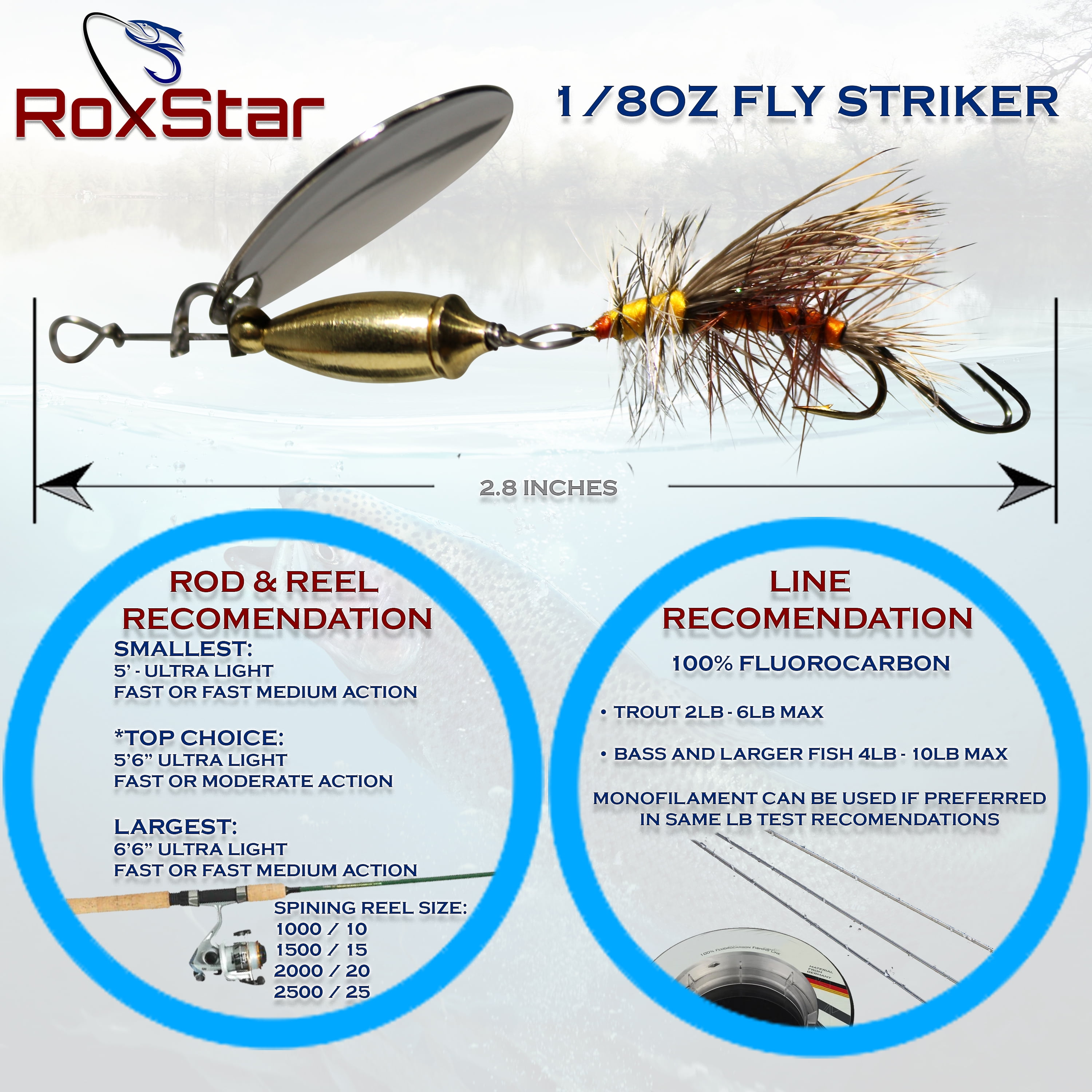 RoxStar Fishing Fly Strikers  Premium Trout Spinners - Walmart