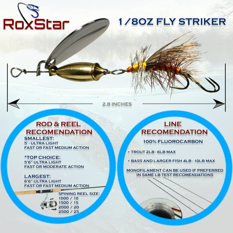 RoxStar Fishing Fly Strikers | 100% USA Handmade | Premium Trout Spinners | Guaranteed to Catch More Fish! | Proven Nationwide Most Effective All