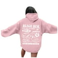 thumbnail image 5 of Juniors Teen Girls Letter Print Drawstring Graphic hoodie College Comfy Hoodie Lightweight Back To School Casual Sweatshirt Clearance Womens Clothing, 5 of 6