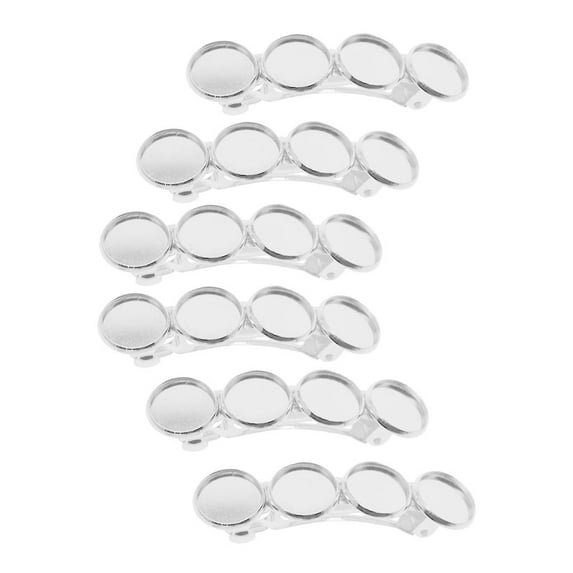 6 Pieces French Metal Hair Clips with Blank Setting Base Cabochon Hair Pin