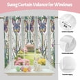thumbnail image 3 of Swag Curtains Valances for Windows, Purple Butterfly Short Kitchen Window Curtains Over Sink, Window Floral Cafe Curtains Panel Set Of 2,Rod Pocket, 45 Inches Length, 3 of 9