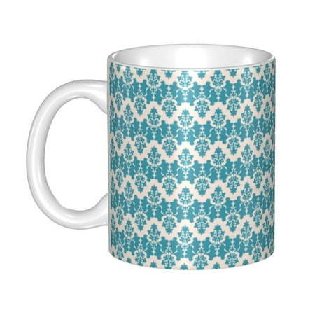 

Ceramic Mug Funny Coffee Milk Tea Mug Cup Simple blue pattern Cup
