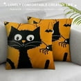 thumbnail image 3 of Nawypu  Throw Pillow Covers Happy Halloween Black Cat and Spider Decor Square Cushion Pillows Cover  for Men Women for Couch Bedroom, 3 of 5