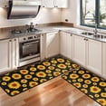 thumbnail image 3 of Kitchen Rugs Sets Of 2,Black Small Sunflower Pattern Anti Fatigue Kitchen Mat Rugs Non Slip Washable,Decorative Kitchen Floor Mats for Kitchen,Sink,Laundry,17"x47"+17"x47", 3 of 5