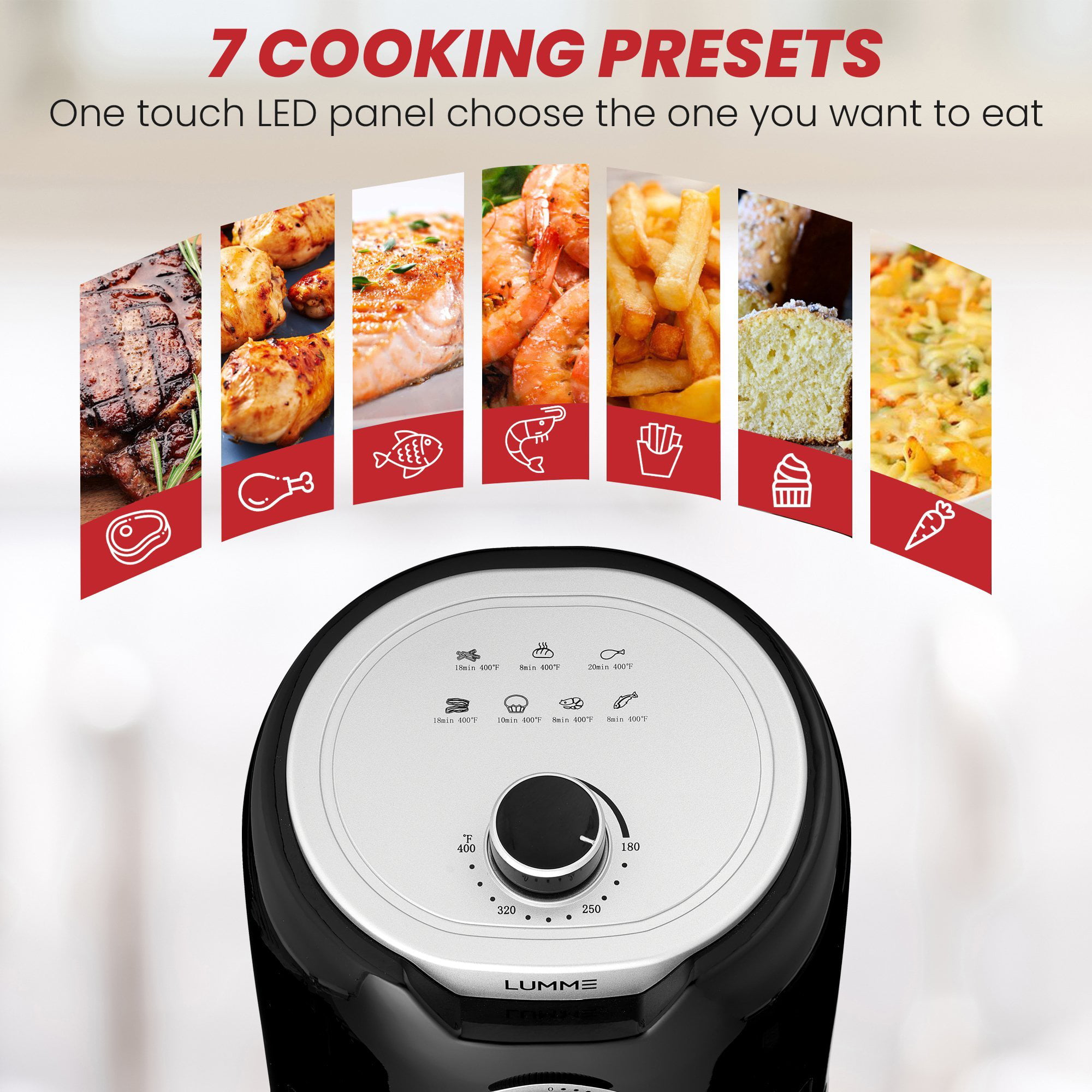 YOMA Air Fryer, 2.6 Qt Small Airfryer with Temperature,1200 Watt, Non-stick  Fry Basket, 8 Recipe Guide, Auto Shut Off, Oil-less Healthy Mini Air Fryer