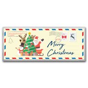 4 oz Silver Colorized Bar - Postcard Merry Christmas (w/Box)