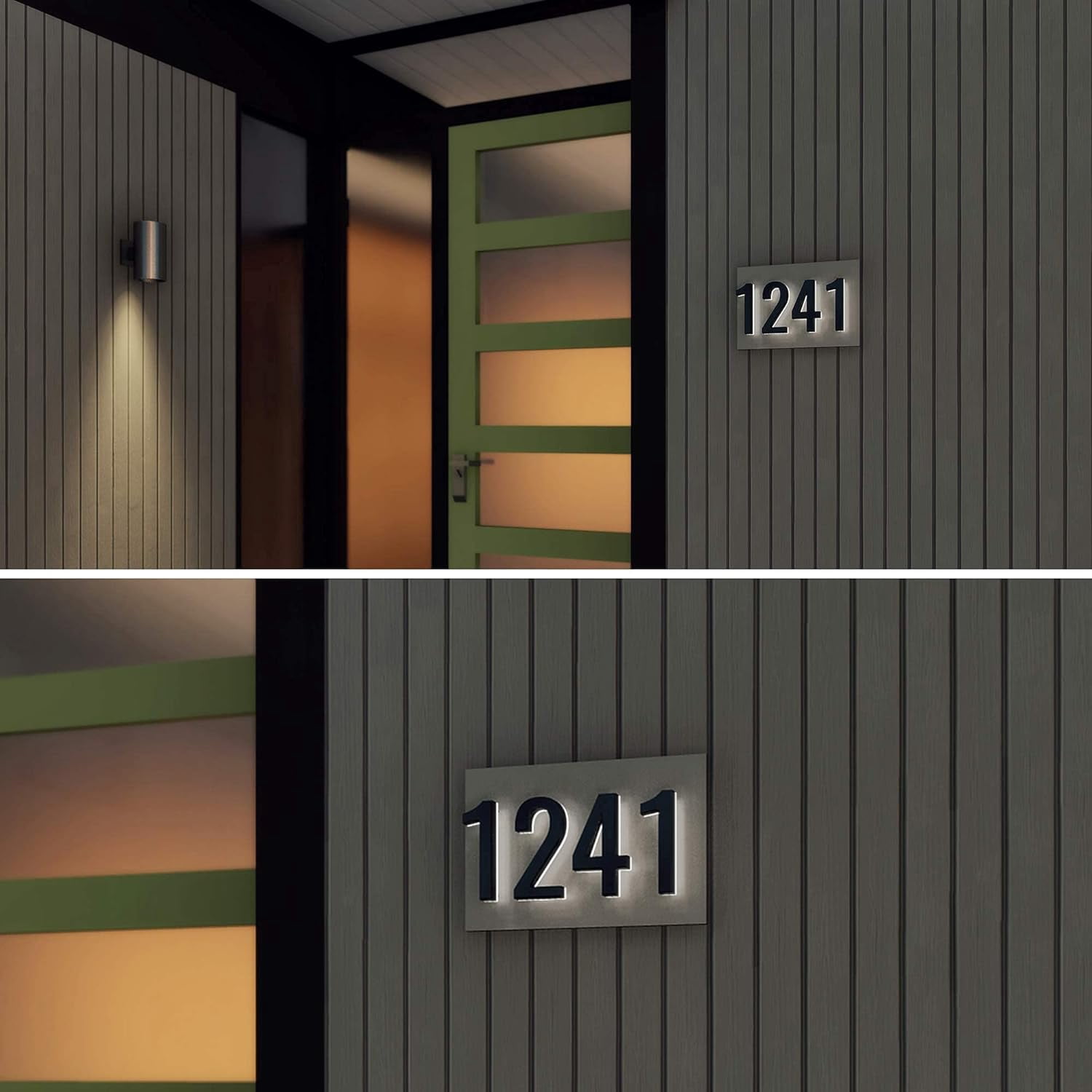 7-Inch Mounting Plate for Lighted Address Numbers by LN LUMANUMBERS, Durable Stainless Steel, (For 4 Numbers, Bronze)