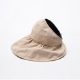 thumbnail image 4 of Beugl Sun Hat Clearance, Women's Empty Top Sun Hat Summer Leisure Travel Anti Large Eaves Sunscreen Black Rubber Fisherman Hat Summer Hats Beach Hats Khaki, 4 of 5