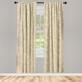thumbnail image 3 of Ambesonne Egyptian Curtains, Dated Hieroglyphics, Pair of 28"x84", Tan Brown, 3 of 5