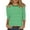 Green, variant on Seductiva Women's Casual 3/4 Sleeve T-Shirts 2025 Women's Shoulder Seven Quarter Sleeve T Shirt Summer Women's Top Tops Basic Tees Blouses