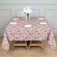 thumbnail image 3 of Pink Christmas Santa and Tree Pattern Square Tablecloth,Waterproof Square Table Cover,Wipeable Spillproof Washable Table Cover for Home Kitchen Party Decor 42"X42"(107x107cm), 3 of 6