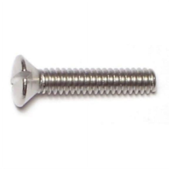 #8-32 x 1" 18-8 Stainless Steel Coarse Thread Slotted Oval Head Machine Screws MSOSS-112