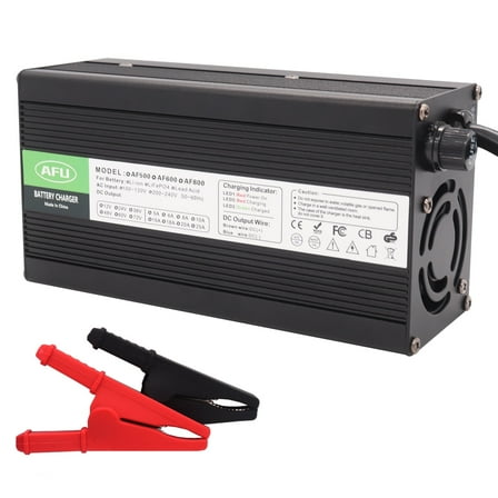 58.4V 10A Charger 48V LiFePO4 Battery Charger for 16S 48V LiFePO4 Battery Pack Smart Charger Full with Alligator Clip Connector