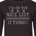 thumbnail image 4 of Inktastic Ugly Sweaters I'm on the Nice List (i Think) Long Sleeve Youth T-Shirt, 4 of 5