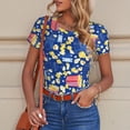 thumbnail image 6 of KLL Women 's Crew Neck Bodysuit Jumpsuits Cute Popcorn Print Short onesies Stretch T Shirts, 6 of 7
